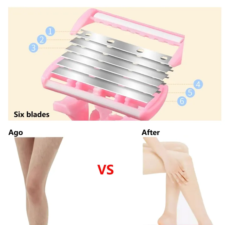 Portable%206%20Layer%20Blade%20Body%20Hair%20Removal%20Beauty%20Razor%20for%20Women%20Leg%20Armpits%20Facial%20Hair%20T-shape%20Trimmer%20Shaver%20Razor%20with%203%20Replaceable%20Blades%20-%20Image%205
