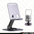 Aluminium Phone Stand 360 Degrees Rotating Multi-functional Folding Portable Support Stand For Ipad Tablet Universal New Metal Desk Table Top Mobile Holder.