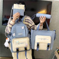 School bag female college student campus canvas bag third to fifth and sixth grade large capacity middle school students junior high school students backpack female.