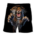 Fierce Tiger Leopard Graphic Beach Shorts Men Summer Short Pants 3D Animal Printed Board Trunks Swimsuit Woman homme Ice Shorts. 