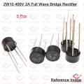2W10 400V 2A Full Wave Bridge Rectifier-5Pcs.