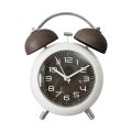 4-Inch Twin Bell Alarm Clock Metal Frame Silent Non-Ticking Quartz Table Clock Round Home Decor Pointer Clocks with Backlight. 