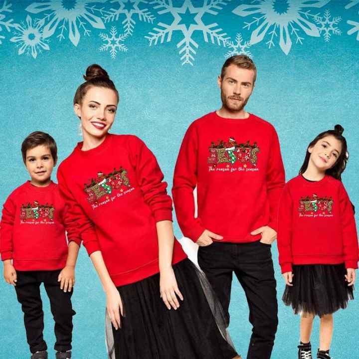 Matching Family Outfits Christmas Sweater Jesus Xmas Jersey Mom And Me Pullover Women Men Kid Sweatshirt Couple Jumper Baby Body