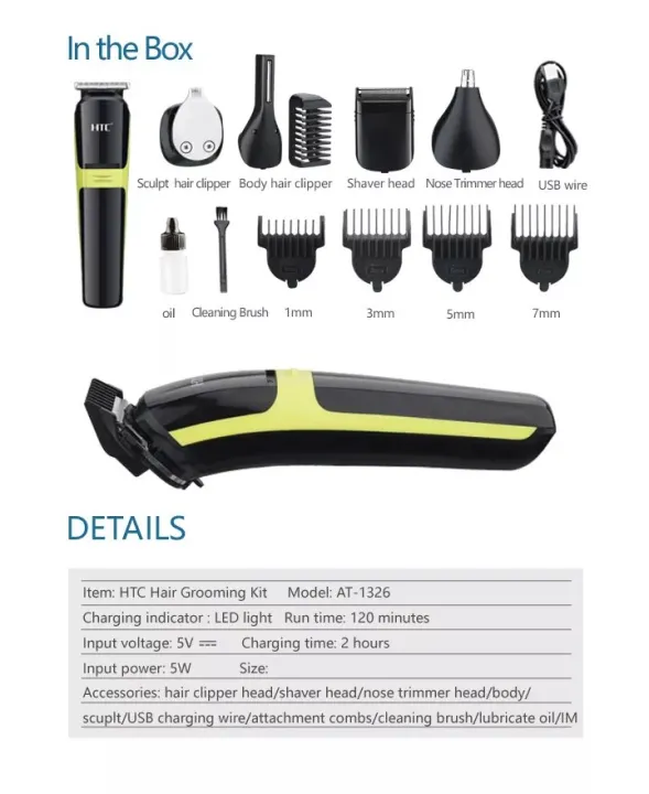 HTC%20AT-1322%20Professional%20Clipper%20Trimmer%20Shaver%203%20in%201%20mens%20grooming%20care%20kit%20Rechargeable%20hair%20clipper%20Hair%20Trimmer.%20-%20Image%208