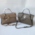Cafune cowhide Women's vintage Briefcase stance wallet Single-shoulder crossbody portable commuter Kelly Bag. 