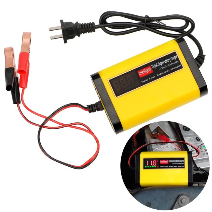 Full Automatic Car Battery Charger Digital LCD Display 2A Fast Charging 3 Stages Lead Acid AGM GEL Battery-chargers
