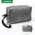 UGREEN Electronics Accessories Organizer Bag, Leather Storage for Wired Headphones Earphone USB Cable Cell Phones PC Digital Accessories.