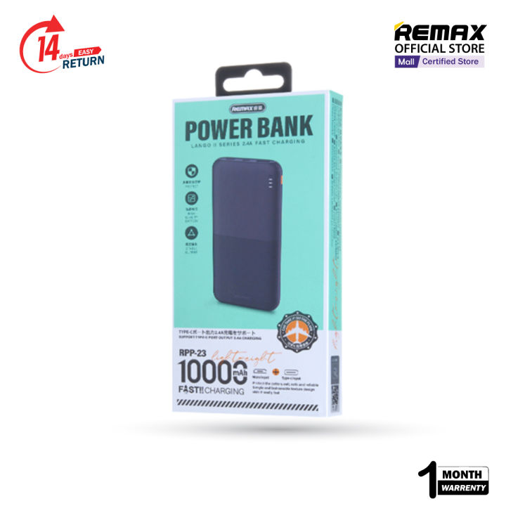 Remax RPP-23 12W Lango II Series 10000mAh Power Bank - Black | Daraz.com.bd