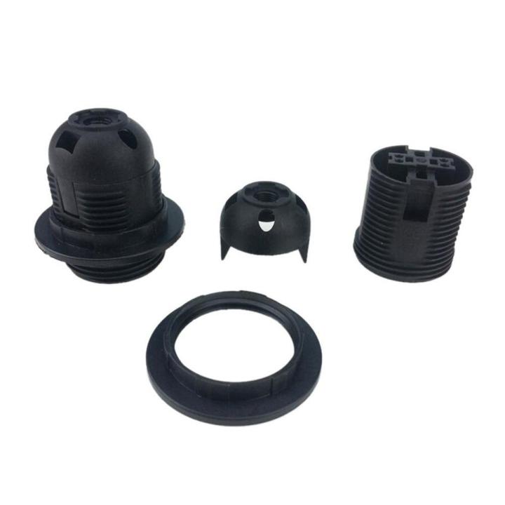 【VisioN Shop】White Black 250V 4A Light Bulb Base Plastic Full Lamp Holder Pendant Socket Lampshade Ring E27 Light Bulb