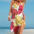 Women's Bohemian Style Beach Dress Cool Slip Dresses Girls Party Wear Soft Clothes Female Sleeveless Retro Ethnic Skirt.