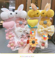9 pcs/set children hair accessories of cartoon rabbit hairpin Korean version of the fabric flower for kids hairclip.