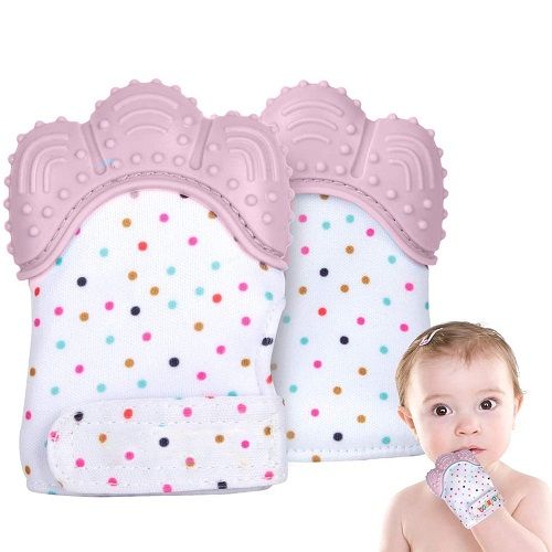 Baby Silicone Mitten Teether Gloves (1ps/Color as per stock)