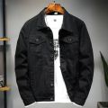 Black Colour Exclusive design premium quality Denim Winter Jacket For Men. 