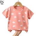 Elegantstunning Children Short Sleeve Tops Cartoon Printing Round Neck T-shirt Summer Breathable Cotton Shirt For Boys Girls.