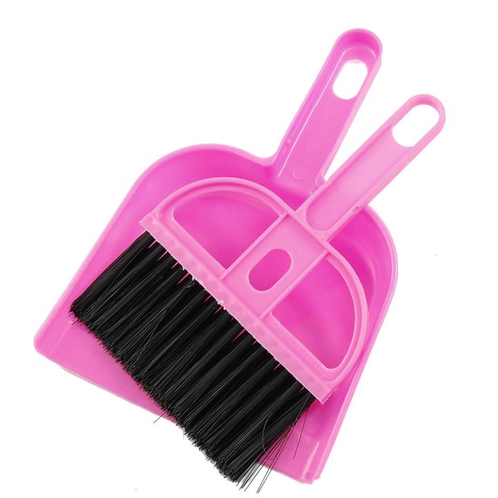 XHHDQES%20Office%20Home%20Car%20Cleaning%20Mini%20Whisk%20Broom%20Dustpan%20Set%20Pink%20Black%20-%20Image%202