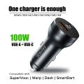 Supervooc Car Charger for OPPO Find X5/Reno8,80W/65W Warp car adapter for OnePlus11,2 Port Cigarette Lighter Adapter for Realme. 