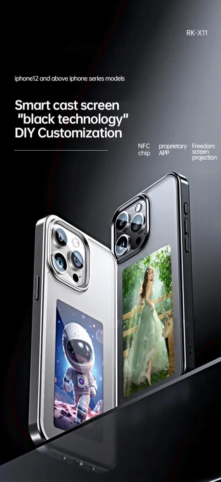 NFC E-ink Screen Phone Case For iphone 13 14 15 Pro Max Case Smart