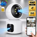 V380 Pro 4MP 4G Sim Supported Dual Lens Doll PTZ IP Camera 4G Night Vision Auto Tracking Two Way Voice CCTV Security Camera.
