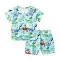 GC 2-piece Boys Round Neck Short Sleeves T-shirt Shorts Two-piece Set Breathable Cotton Suit. 