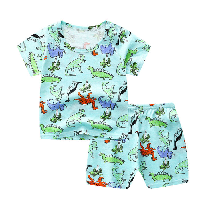 GC%202-piece%20Boys%20Round%20Neck%20Short%20Sleeves%20T-shirt%20Shorts%20Two-piece%20Set%20Breathable%20Cotton%20Suit%20-%20Image%204
