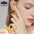 Carat Ear Jewelry Stylish Hollow Out Twisted Texture Huggie Earrings for Women Perfect for Prom Cocktail Parties Lady Ear Hoop Jewelry in Electroplated Alloy Material Twist Earrings. 