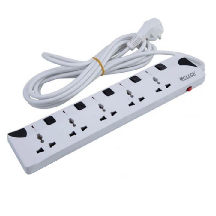 2 Pin Multiplag Sockets, 5 Port 10 Feet 1500W Cable Power Extension ...