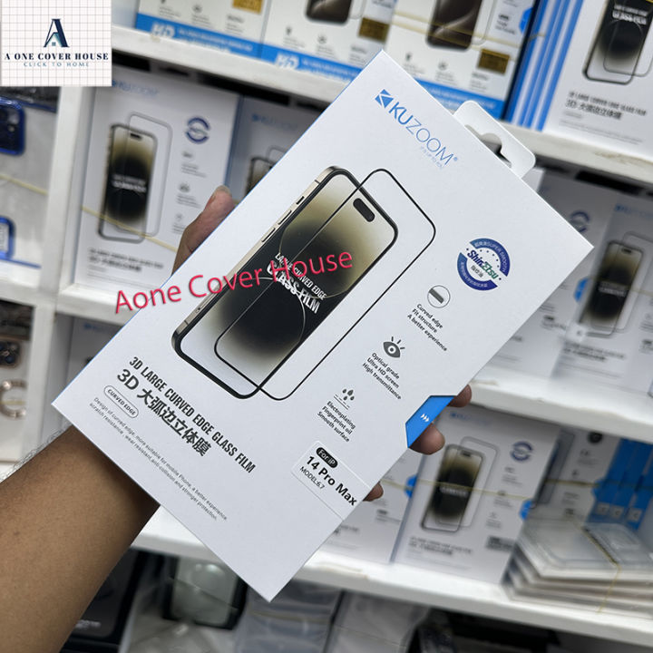 Apple iPhone 14 Pro Max KUZOOM 3D Curved Full HD Clear Tempered Glass Screen Protector Film For Apple iPhone 14 Pro Max