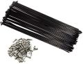 Bike Spokes 26" Any Bicycle Stainless Steel Bicycle Spokes With Nipples 10 pcs Black. 