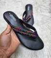 Fashionable New Design slim flat sandal for girls and ladies | Button Shoes. 