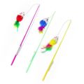 Funny Cat Stick Toy with Bell, Long Wire Mouse/ Fish kitten toy, Cat Exercise Play Fun Gifts Cute Bell. 