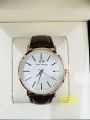 GTY DWD70 PU Leather Wrist Watch For Men Brown Dial White.