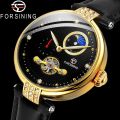FORSINING Women Wristwatch Classic Female Clock Top Brand Luxury Black Automatic Mechanical Waterproof Classic Ladies Watch 8211. 
