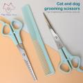 3pcs/set Pet Dog Professional Grooming Scissors Shears Hair Flat Scissor Comb Animal Cat Hair Cut Barber Cutting Tool Kit.