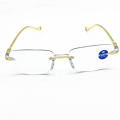 The Elderly High-grade Presbyopes Anti-blue Light HD Presbyopia Glasses Frameless Ultra-light Magnifying Reading Glasses for Women and Men. 