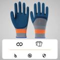12pairs Rubber Wear-resistant Work Gloves Durable High Quality All Velvet Thickening Waterproof Work Plus Rubber Safety Gloves. 