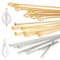 100pcs 316L Stainless Steel Flat Head Pin For Jewelry Making Supplies Ball pins Jewelry Findings Headpins Eye Pins Accessories. 