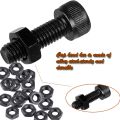 300 Pcs Nuts Bolts Set Hex Bolts Nut and Washer Assortment Screws Bolts M3 Tool Kit with Plastic Box (Black) - Black.