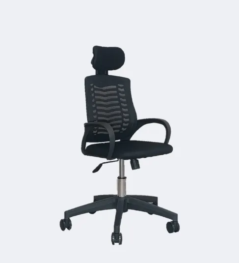 FN-EC-07p%20Black%20Smart%20Office%20Revolving%20Chair%20with%20Headrest%20(V%20Mesh%20Plastic%20Base)%20-%20Image%204