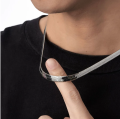 Snake Chain For Men And Boys Rhodium Plated Stainless Steel Chain.