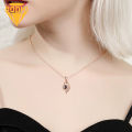 I Love You in 100 Languages Rhinestone Inlaid Hollow Heart Projection Necklace. 