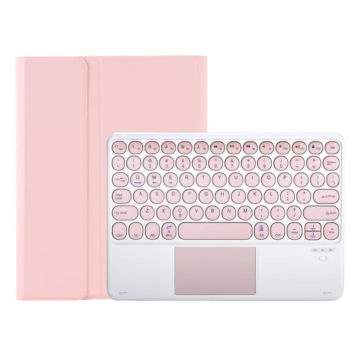 YA700B-A%20Candy%20Color%20Skin%20Feel%20Texture%20Round%20Keycap%20Bluetooth%20Keyboard%20Leather%20Case%20with%20Touchpad%20For%20Samsung%20Galaxy%20Tab%20S8%2011%20inch%20SM-X700%20/%20SM-X706%20&%20S7%2011%20inch%20SM-X700%20/%20SM-T875(Pink)%20-%20Image%207