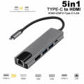 USB C Hub Multi-Port Adapter 5 in 1 with 4K HDMI Resolution for USB C.