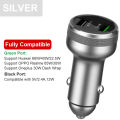 Dual Port USB Car Charger 65W Spuer Flash Charger in Car Super Dart for Realme USB A VOOC High Current 6A for OPPO Reno 6 ACE 2. 