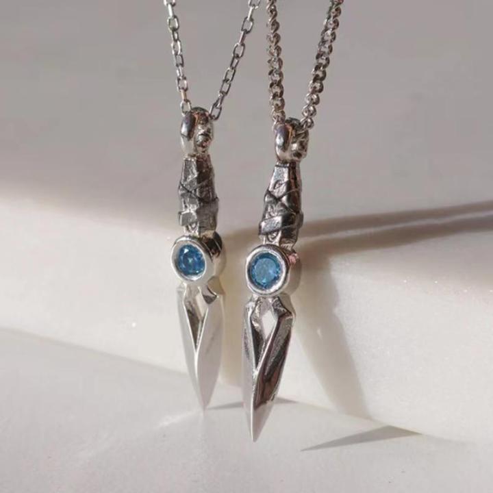 Jett Knife Necklace Gamer Necklace For Women Men Fashion Gamer Jewelry Valorant Accessories Knife Pendant Necklace Gift For Her