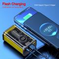 PD22.5W 4 battery Nothing Power Bank Case Transparent Power Bank Fast Charging External Battery for Mobile and others Battery Charger (Without Battery). 