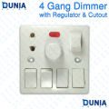 4 Gang Switch with Fan Regulator Cutout Indicator Switch Board.