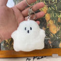 Funny White Ghost Keychain School Bag Pendant Doll Cute Plush Bag Hanging Accessories Creative Doll Keychain Children's Gift. 