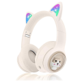 Foldable Wireless Headphones over Ear Headphone Cat Ears Game Headset for Phone with LED Light. 