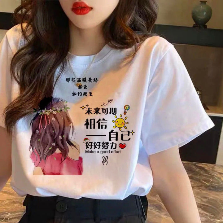 2024%20New%20Korean%20Style%20Loose%20Short%20Sleeve%20T%20T-shirt%20Women's%20Bottoming%20Shirt%20Women's%20Fat%20mm%20Student%20Summer%20Wear%20Casual%20round%20Neck%20T%20T-shirt%20-%20Image%203