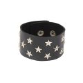2022 Skull Star Heart Punk Gothic Rock Three Row Metal Stud Spikes Rivet Pu Leather Wristband Bangle Wide Cuff Bracelet Sarcasmsm. 